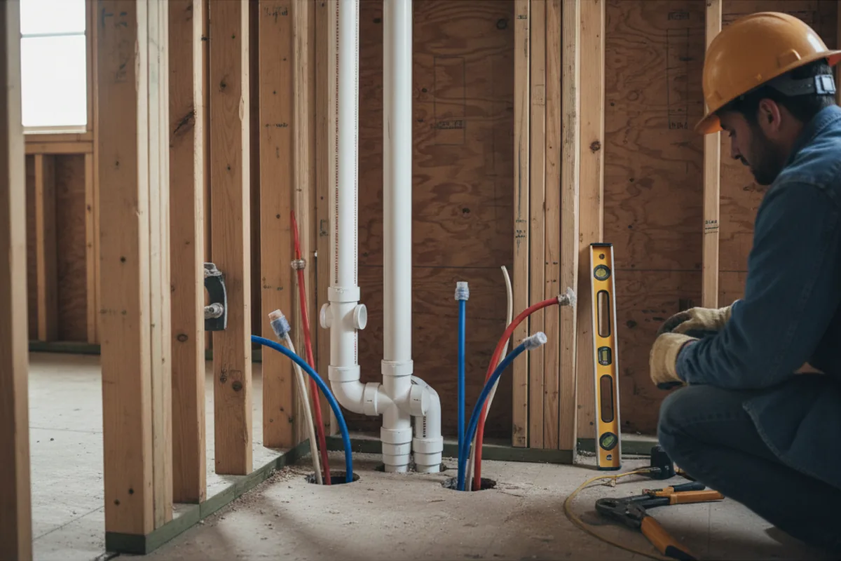 Drain and supply rough-in during Drain Cleaning in Taylorsville